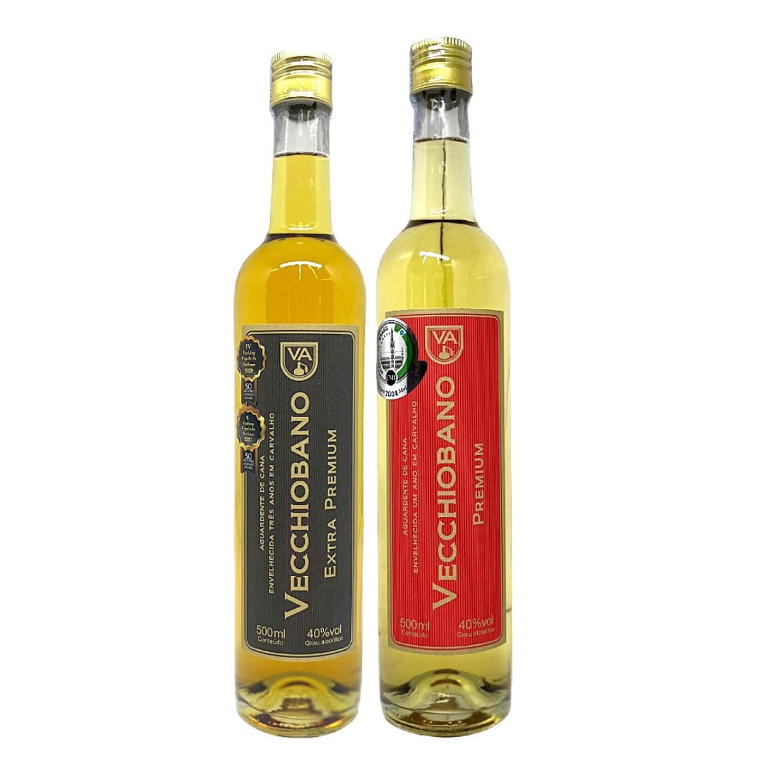 Kit 02 Cachaças Vecchiobano - Premium e Extra premium 500 ml